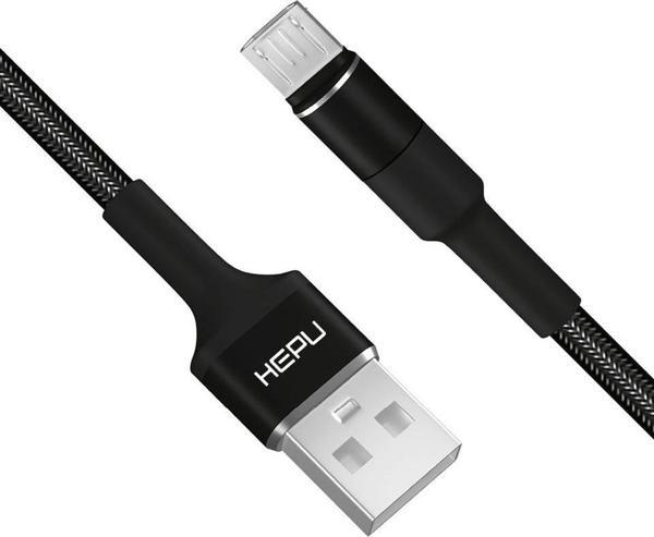 HEPU HP-414 Solid USB - Micro USB QC3.0 3.1A Şarj Kablosu 1mt Siyah - Image 1