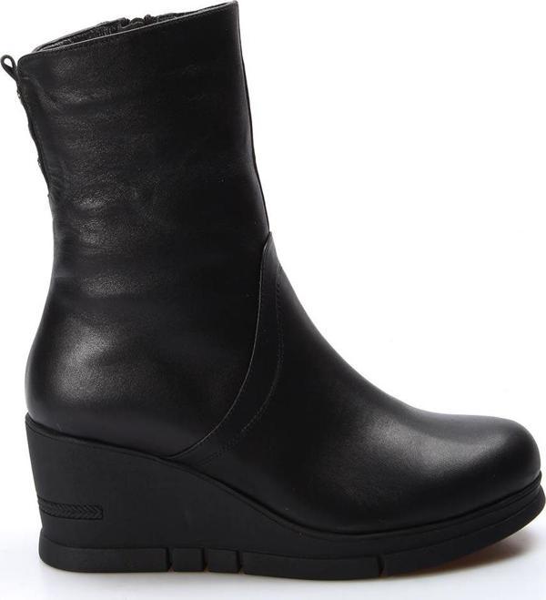 Hakiki Deri Kürklü Kadın Dolgu Topuk Bot 064KZA1039 - Image 1