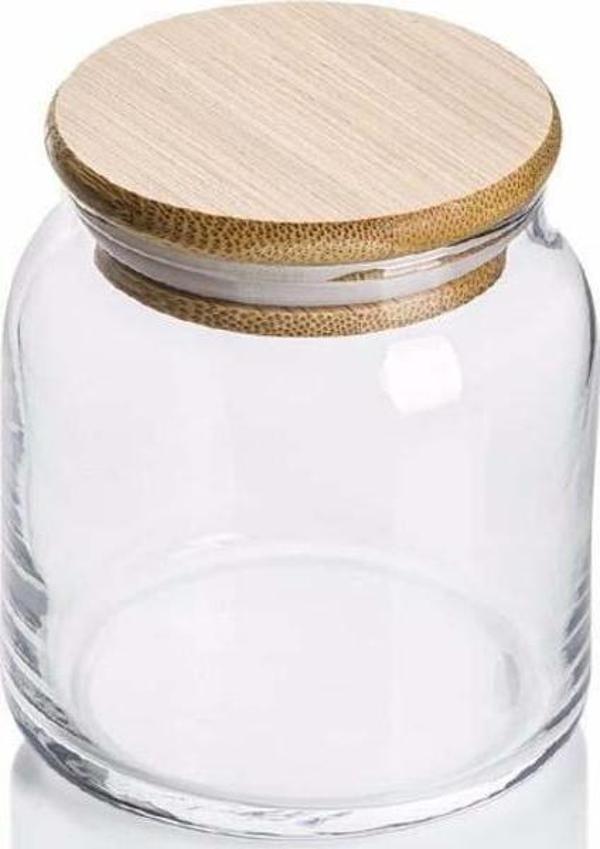 Bambu Kapaklı Cam Kavanoz 6 Adet 200 ML - Image 1