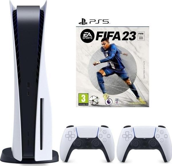 Playstation 5+2. Dualsense Kol + Ps5 Fifa 23 (Eurasia Garantili) - Image 1