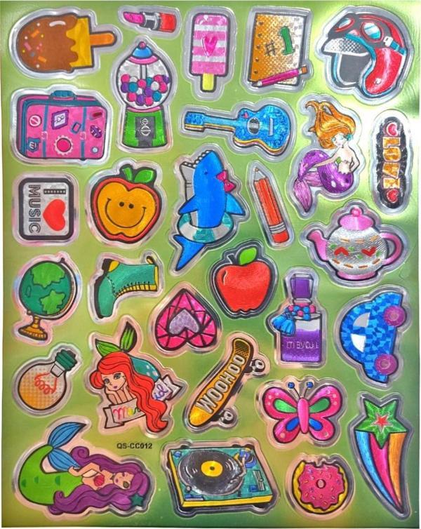 Metalik Sticker Stiker Defter Planlayıcı Etiket (QS012)-25x20 cm- Dondurma Plak Kask - Image 1