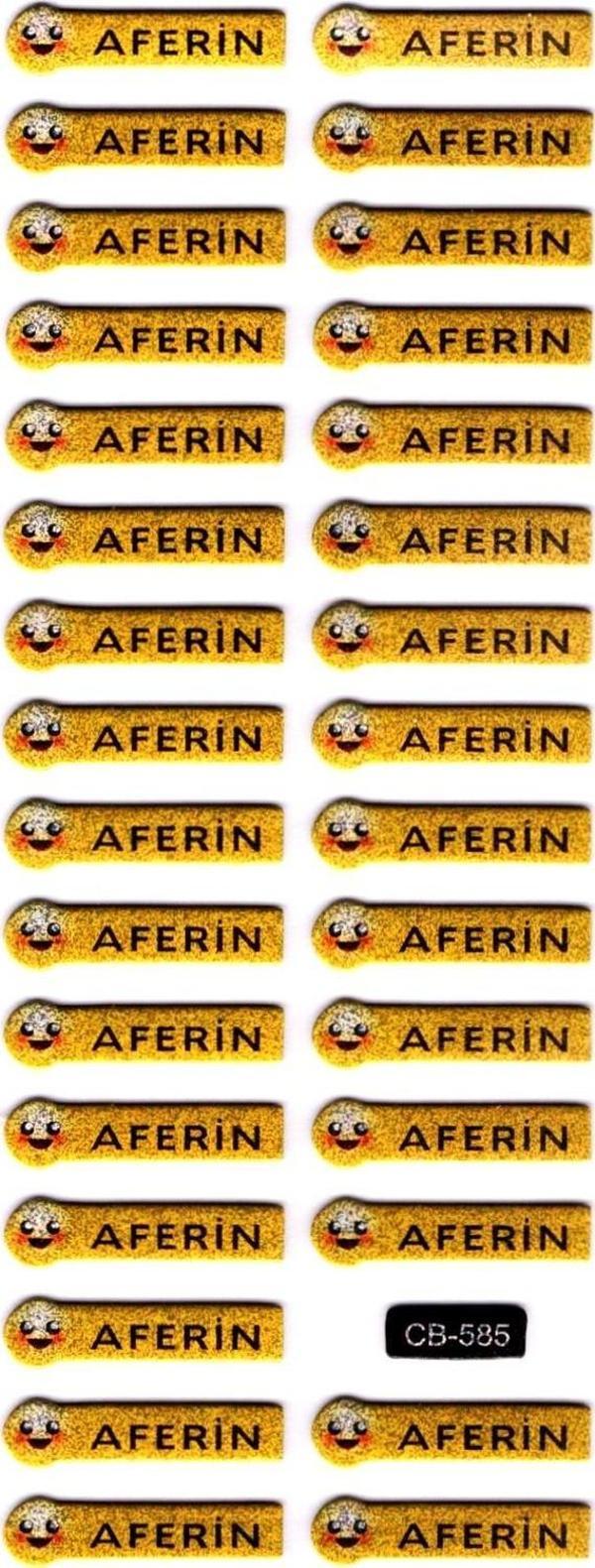 Sticker Kabartmalı Sticker Defter, Planlayıcı Etiket - (cb-585) 16x7 cm- Aferin , Tebrik - Image 1