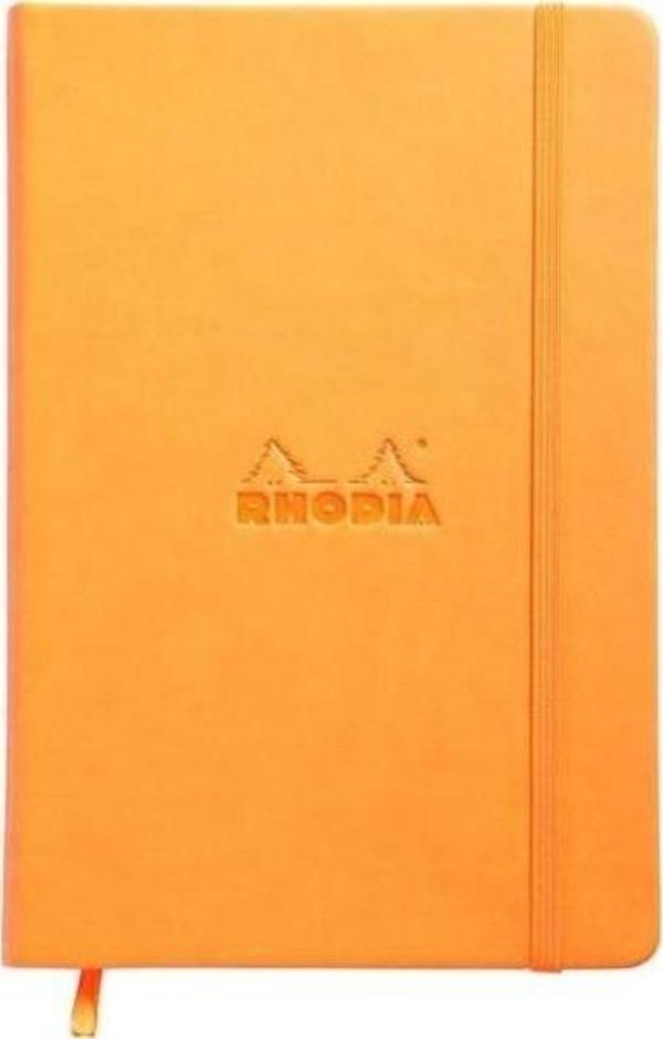 Rhodia Boutique Webnotebook Çizgili Defter İtalyan Deri Turuncu Sert Kapak 90x140 mm 90 gr 96 Yaprak 118068 - Image 1