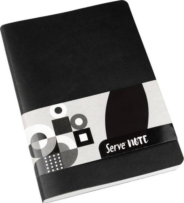 Serve Note Esnek Kapak Defter 15x21 cm 120 yp Çizgili Siyah - Image 1