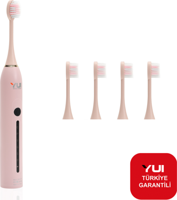 Yui X7 Sonic Titreşimli Şarjlı Diş Fırçası+4 Başlık (Yui Türkiye Garantili) Pembe - Image 1