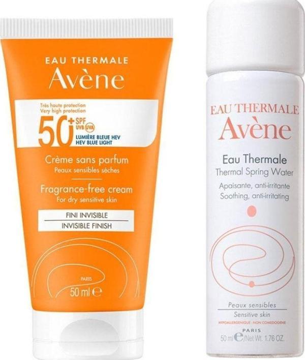 Avene Cream Spf 50+ Kuru Ciltler İçin Yüksek Korumalı Güneş Kremi 50 Ml - Termal Su 50 Ml - Image 1