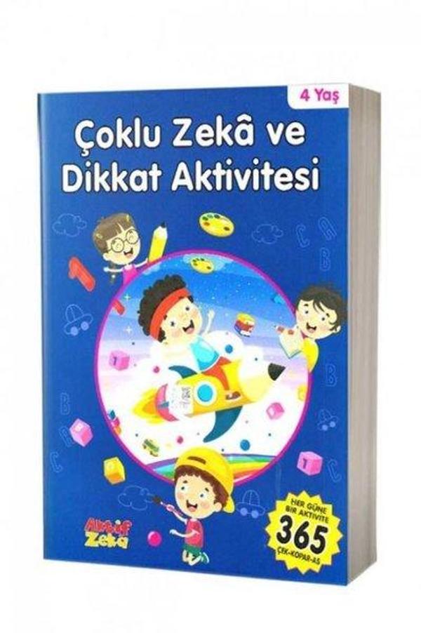 Çoklu Zeka ve Dikkat Aktivitesi 4 Yaş - Mavi Kitap - Aktif Zeka Yayınları - Image 1