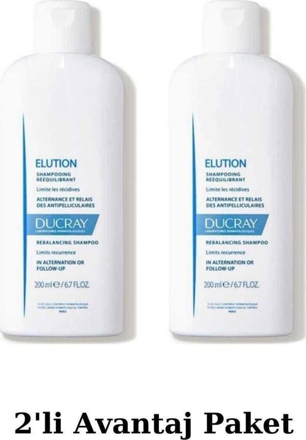 Ducray Elution Şampuan 200 Ml - Kepek Bakımında Tamamlayıcı Günlük Şampuan 2'Li Avantaj Paket - Image 1