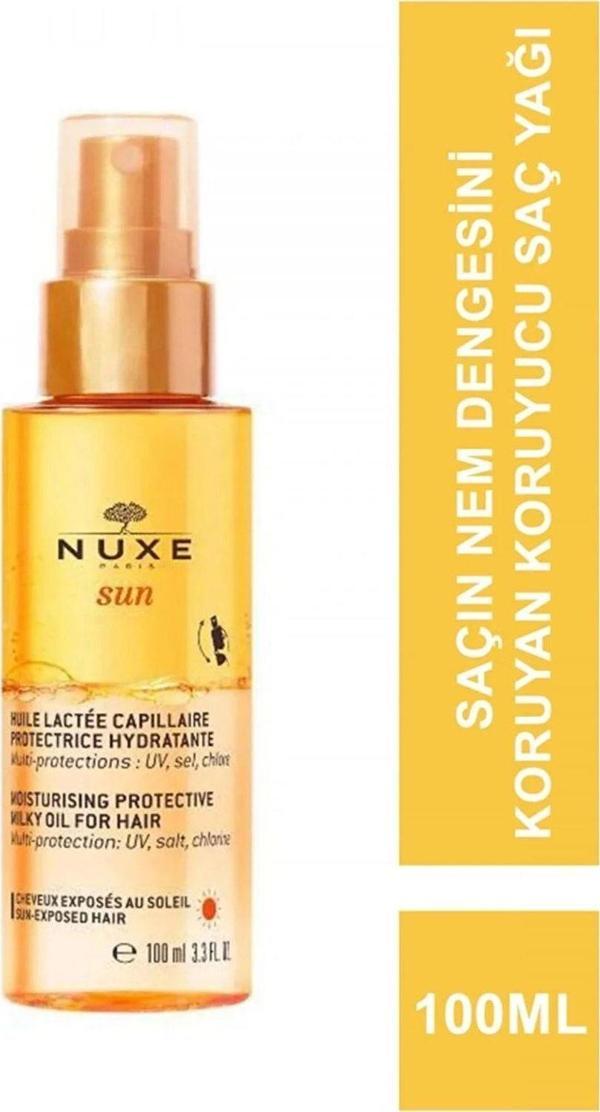 Nuxe Sun Huile Moisturising Protective Milky Oil 100 Ml Nemlendirici Ve Koruyucu Saç Bakım Sütü - Image 1
