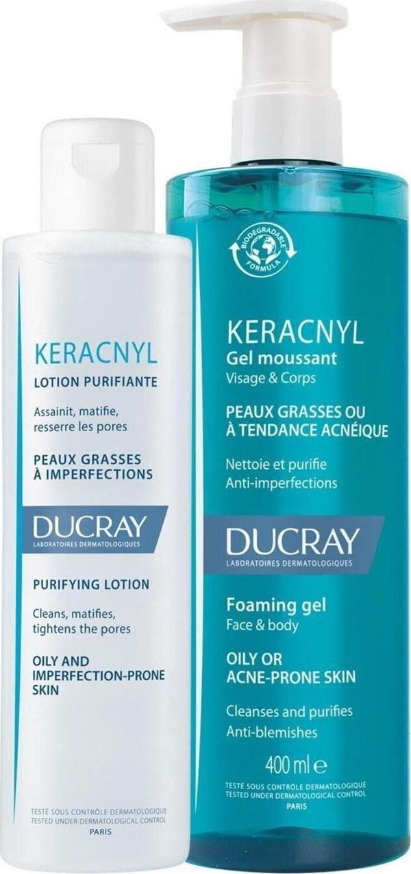 Ducray Keracnyl Gel Yağlı Ve Akneli Ciltler Için Temizleme Seti - Image 1