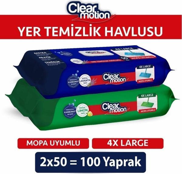 Clear Motion Yer Temizlik Havlusu(2X50) 100 Yaprak - Image 1