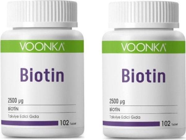 Voonka Biotin Içerikli Takviye Edici Gıda 102 Tablet X 2 Adet - Image 1