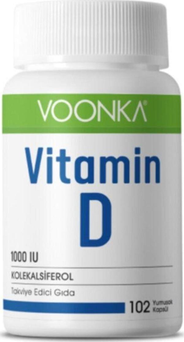 Voonka D Vitamini Içeren Takviye Edici Gıda 1000 Iu 102 Yumuşak Kapsül - Image 1