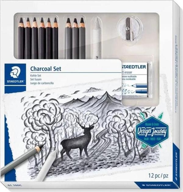 Staedtler Mars Lumograph Charcoal Füzen Çizim Seti - Image 1