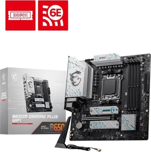MSI MB B650M GAMING PLUS WIFI AM5 DDR5 7200MHZ(OC) HDMI DP M.2 USB3.2 2.5G LAN WI-FI 6E mATX - Image 1