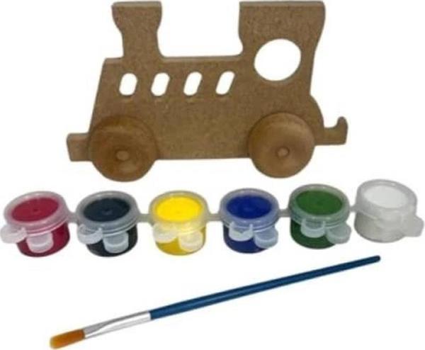 Miart Ahşap Oyuncak Boyama Seti 04 TREN - Image 1