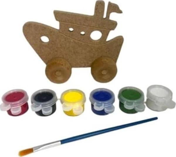 Miart Ahşap Oyuncak Boyama Seti 19 GEMİ - Image 1