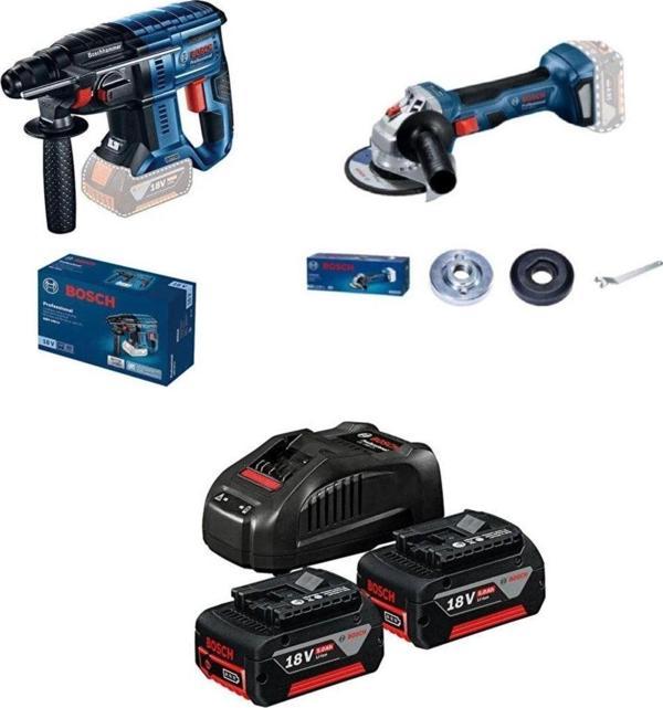 Bosch Gbh180Li Kırıcı Delici + Gws180Li Şarjlı Taşlama+2X5Ah Akü+1Xdolum Cihazı - Image 1