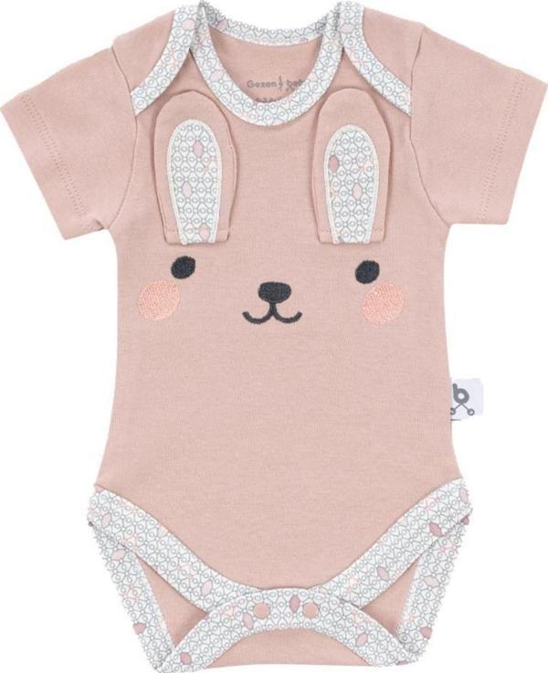 Gezenbebe Hero Bebekler İçin Nakışlı Kısa Kol Body Bunny - Image 1