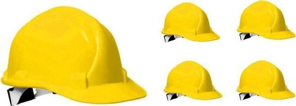 Essafe 1537 Plastik İçlikli Vidalı Deliksiz Baret Sarı 5 Adet  - Image 1
