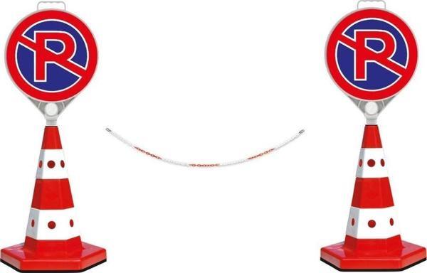 Ağırlıklı Park Yapılmaz Konisi Set (2 Adet Park Yapılmaz Levhası + 2 Adet Koni +3 Metre 8mm Plastik Zincir) - Image 1