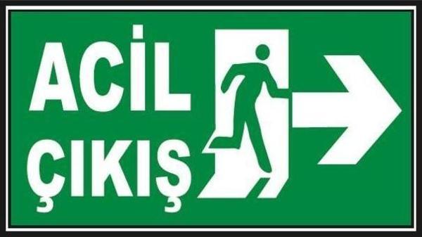 5 Adet Fosforlu Acil Çıkış Levhası  - Fotolümenli - Sağ Yön - Image 1