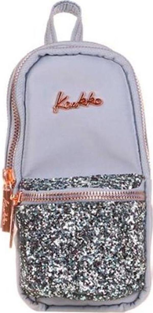 Kaukko Junior Bag Bright Kalem Çantası Taşlı Gri K2557 - Image 1