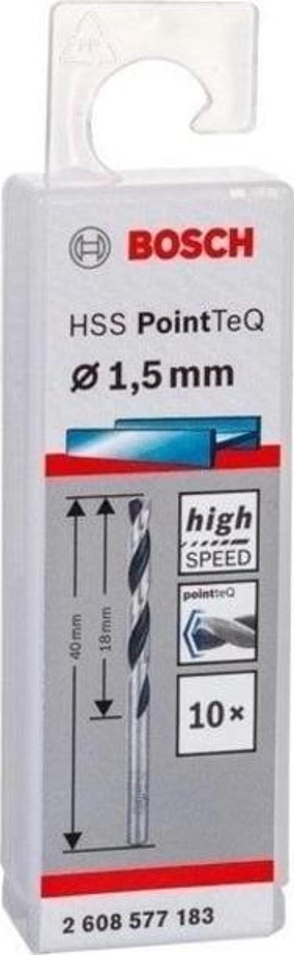 Bosch HSS PointTeQ Matkap Uç Metal 1.5x18x40mm 10 Parça - Image 1