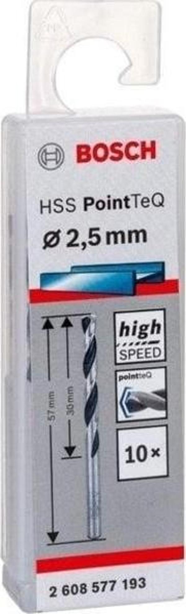 Bosch HSS PointTeQ Matkap Uç Metal 2.5x30x57mm 10 Parça - Image 1