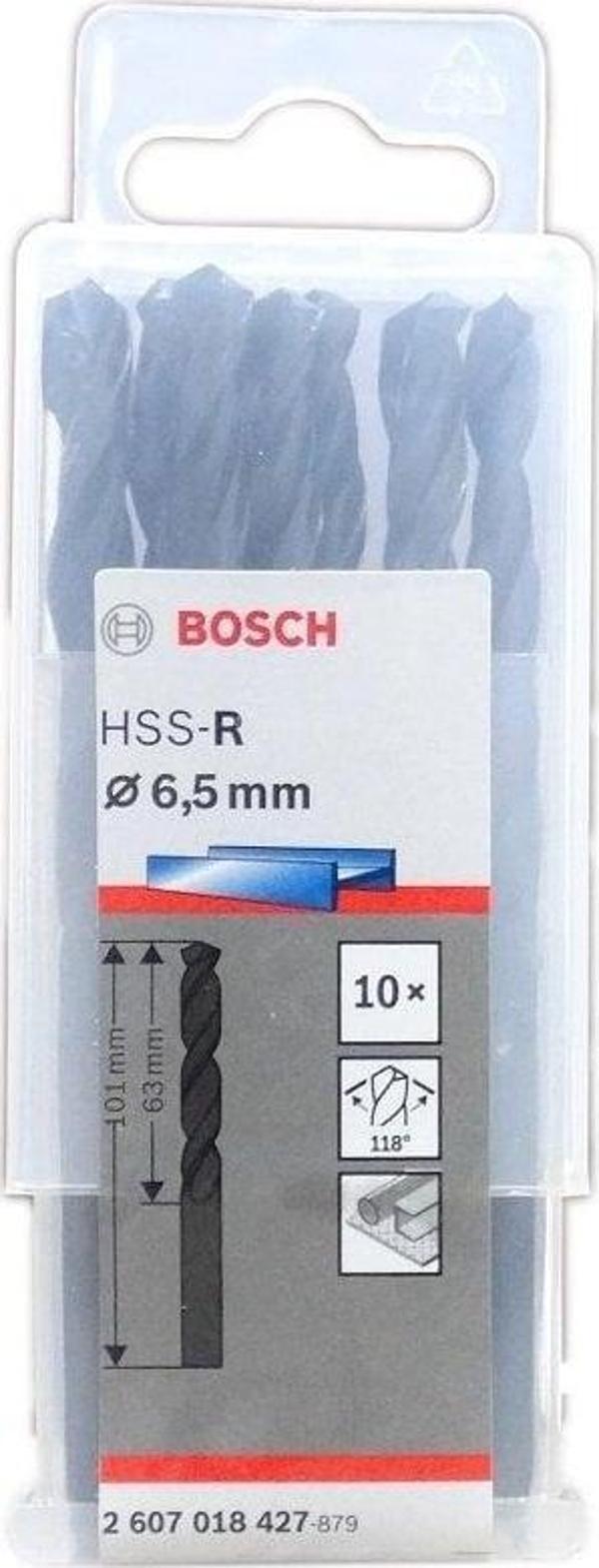 Bosch HSS-R Metal Matkap Uç 6.5x63x101mm 10 Parça - Image 1