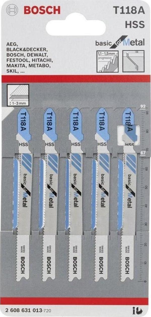 Bosch T118A Dekupaj Testere Bıçak Metal 5 Parça - Image 1