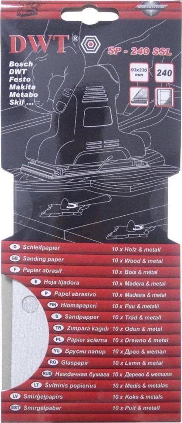 DWT SP-240SSL Dikdörtgen Delikli Zımpara Kağıdı 93x230mm 240 Kum - Image 1
