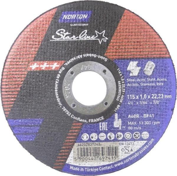 Norton StarLine Metal Kesici Disk 115x1.0x22.23mm - Image 1