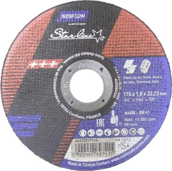 Norton StarLine Metal Kesici Disk 115x1.0x22.23mm - 25 Adet - Image 1