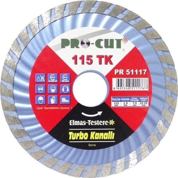 Pro-Cut PR51117 115TK Daire Testere 115mm - Beton, Tuğla - Image 1