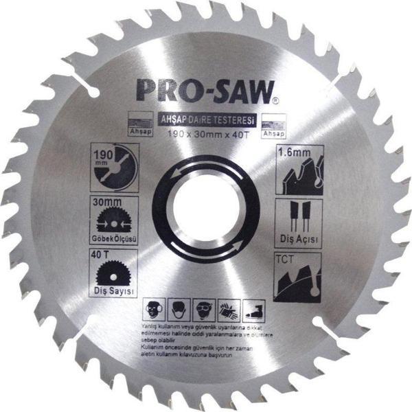 ProSaw PS16300 Ahşap Daire Testere Bıçağı 190x30mm 40Diş - Ahşap - Image 1