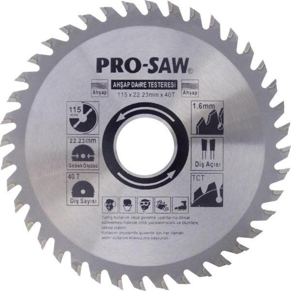 ProSaw PS51202 Ahşap Daire Testere Bıçağı 115x22.23mm 40Diş - Image 1