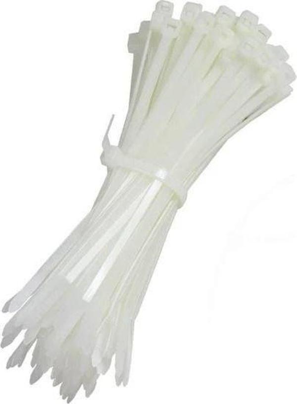 Zenith Kablo Bağı & Plastik Kelepçe & Cırt Kelepçe 4.8 x 380 mm Beyaz 100 Adet - Image 1