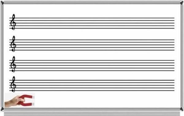 Akyazı 120X200 Müzik Çizgili Emaye Yazı Tahtası - Image 1