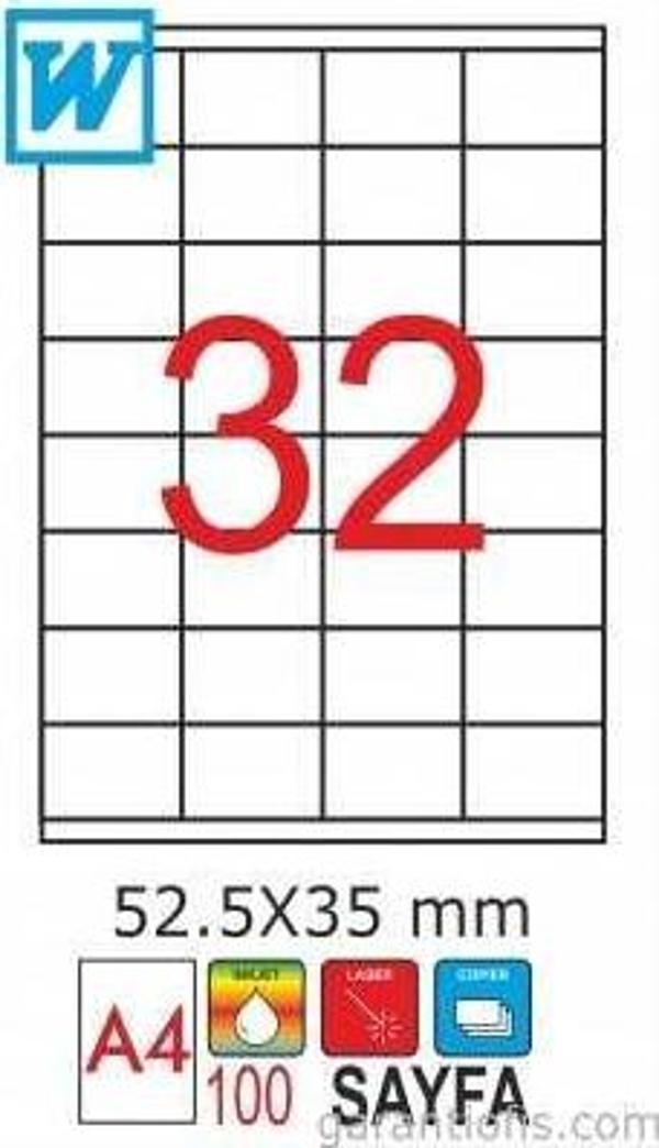 GoldMoon 2026 Laser A4 Sayfa Etiketi 52,5X35mm (100 lü Paket) - Image 1