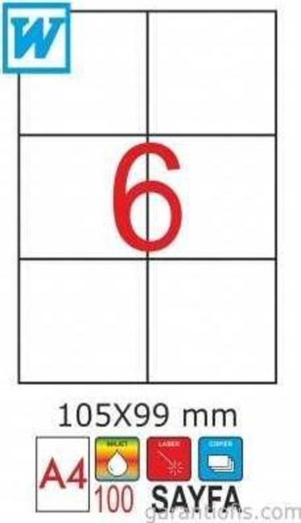 GoldMoon 2068 Laser A4 Sayfa Etiketi 105x99mm (100 lü Paket) - Image 1