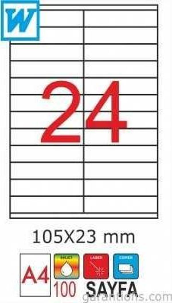 GoldMoon 2076 Laser A4 Sayfa Etiketi 105x23mm (100 lü Paket) - Image 1
