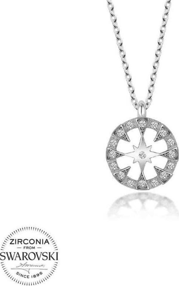 Swarovski Taşlı Gümüş Çember Bayan Kolye - Image 1