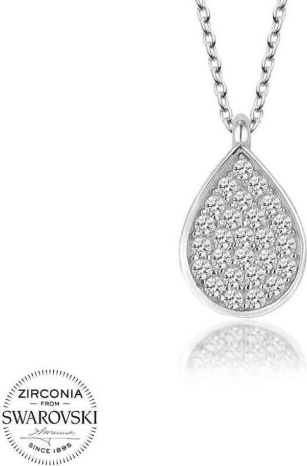 Swarovski Taşlı Gümüş Damla Bayan Kolye - Image 1