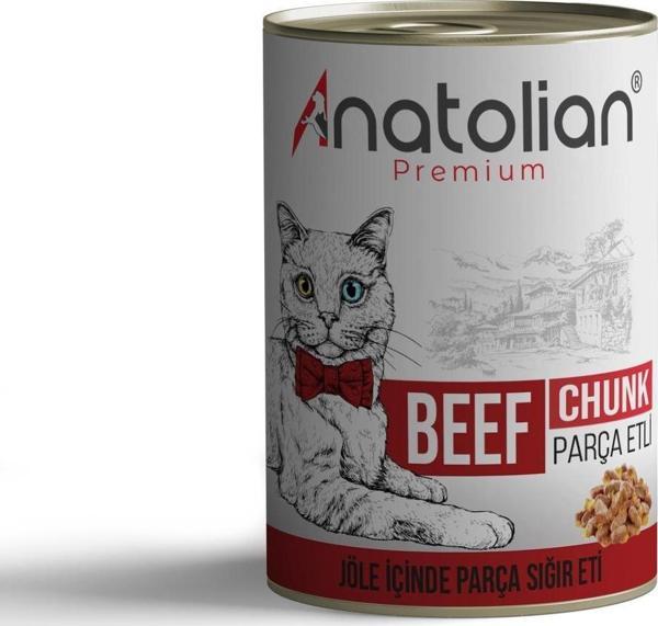 Anatolian Premium Adult Beef Biftekli Parça etli Yetişkin kedi konservesi 400 gr - Image 1