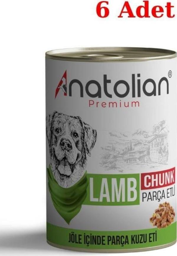 Anatolian Premium Adult Lamb Kuzulu Parça Etli Yetişkin Köpek Konservesi 400 gr x 6 Adet - Image 1