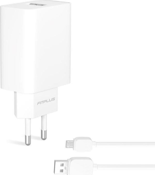 FitPlus Bianca FT-301M QC3.0 Seyahat Şarj Aleti Micro USB Kablo Set 3A - Image 1