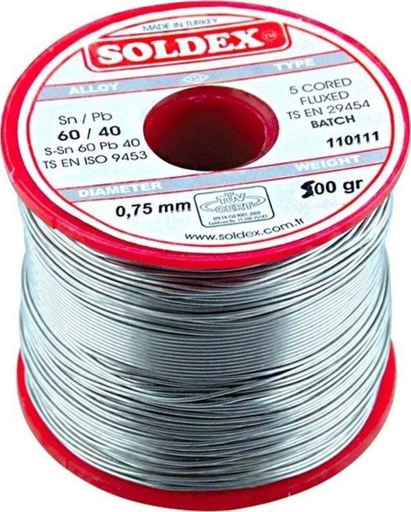 500 GR LEHİM 0,75 MM İNCE SOLDEX SN60 PB40 (2818) - Image 1
