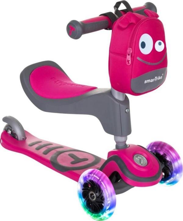 SmarTrike T1 3’ü 1 Arada Oturaklı ve Çantalı Çocuk Scooterı (15 Ay - 5 Yaş) - Pink - Image 1