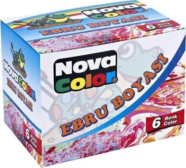 Nova Color Ebru Boyası 6 Renk x 30 ml. Damlalıklı Şişe - Image 1